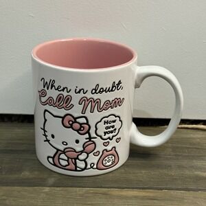 Sanrio Hello Kitty When In Doubt Call Mom 20oz Coffee Mug Kawaii Anime Cute Pink
